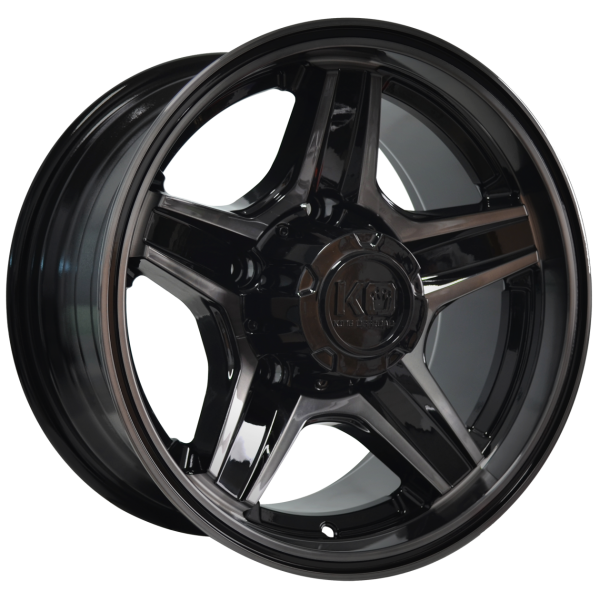 King Wheels 4X4 Rival Gloss Back Machined Dark Tint Alloy Wheels 16x8