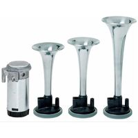 Autotecnica Triple Tone Chrome Air Horns 12v Universal 20-10M