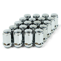 SAAS Wheel Nut Flat Head Bulge 1/2 Chrome 40mm 20 Pack
