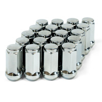 SAAS Wheel Nut Flat Head Bulge 14x 1.5 Chrome 45mm 20 Pack