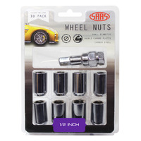 SAAS Wheel Nuts S/D Int Hex 1/2 Inc Key Chr 10Pk