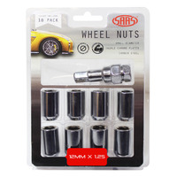 SAAS Wheel Nuts S/D Int Hex 12 x 1.25 Inc Key Chr 10Pk