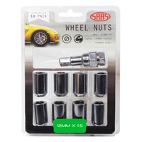 SAAS Wheel NutS S/D Int Hex 12 x 1.50 Inc Key Chr 10Pk