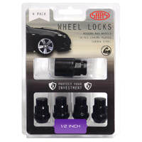 SAAS Lock Nuts Splined Bulge 1/2 Black Pk 4