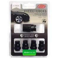 SAAS Lock Nuts Splined Bulge 12mm x 1.50 Black Pk 4