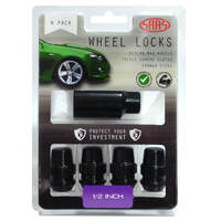 SAAS Lock Nuts Splined Acorn Bulge 1/2 Black Pk 4