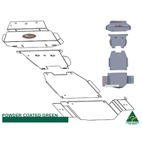 Vonnies Heavy Duty Bash Plates Green (1st/2nd/3rd/4th) For Toyota Hilux N80 GGN126R 2015-ON