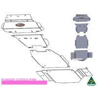 Vonnies Heavy Duty Bash Plates Pink (1st/2nd/3rd/4th) For Toyota Hilux N80 GGN126R 2015-ON