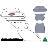 Vonnies Heavy Duty Bash Plates Black (1st/2nd/3rd) For Toyota Hilux N80 GGN126R 2015-ON