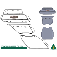 Vonnies Heavy Duty Bash Plates Green (1st/2nd/3rd) For Toyota Hilux N80 GGN126R 2015-ON