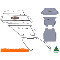 Vonnies Heavy Duty Bash Plates Orange (1st/2nd/3rd) For Toyota Hilux N80 GGN126R 2015-ON