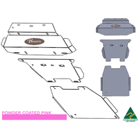 Vonnies Heavy Duty Bash Plates Pink (1st/2nd/3rd) For Toyota Hilux N80 GGN126R 2015-ON