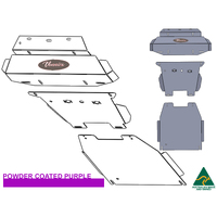 Vonnies Heavy Duty Bash Plates Purple (1st/2nd/3rd) For Toyota Hilux N80 GGN126R 2015-ON