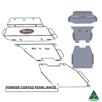 Vonnies Heavy Duty Bash Plates White (1st/2nd/3rd) For Toyota Hilux N80 GGN126R 2015-ON