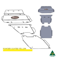 Vonnies Heavy Duty Bash Plates Yellow (1st/2nd/3rd) For Toyota Hilux N80 GGN126R 2015-ON