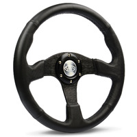 SAAS Steering Wheel Leather 14" ADR Black Spoke