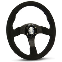 SAAS Steering Wheel Suede 14" ADR Black Spoke