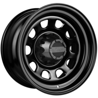 King Wheels D-Hole Black Steel Wheels - 15x8 6/139.7 23n