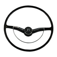 Autotecnica Steering wheel chrome ring & button For VW Volkswagen Beetle 1955-1965 Black DS5367BK