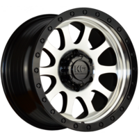 King Wheels 4X4 Hurricane Gloss Black Machined Face/Lip Alloy Wheels - 16x8 5/150 5n