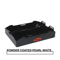 Vonnies White 20L Roof Mounted Double Jerry Can Holder for Water & Fuel. Australian Made