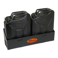 Vonnies 20L Black Canopy/Trailer Mounted Double Jerry Can Holder Low Back for Water & Fuel Australian Made.