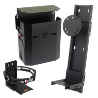 Vonnies Combo Pack Folding Black Jerry Can Holder, Adjustable Rear Spare Wheel Holder and 4KG Gas Bottle Holder for Canopy/Trailer. Australian Made.