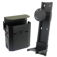 Vonnies Combo Pack Folding Black Jerry Can Holder and Adjustable Rear Spare Wheel Holder for Canopy/Trailer. Australian Made.