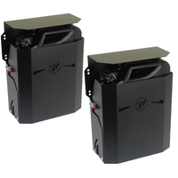 Vonnies Two Pack 20L Black Front Folding Canopy/ Trailer Jerry Can Holder for Water & Fuel Australian Made.