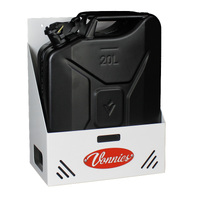 Vonnies 20L Heavy Duty White Single Jerry Can Holder with Solid Back for Canopy/Trailer/Caravan. Australian Made.