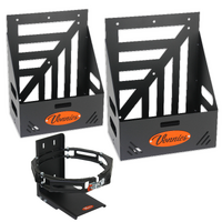 Vonnies Combo Pack Two 20L Heavy Duty Black Single Jerry Can Holder and 4KG Gas Bottle Holder for Canopy/Trailer. Australian Made.