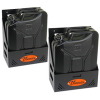 Vonnies Double Pack 20L Heavy Duty Black Canopy/Trailer Mounted Jerry Can Holder for Water & Fuel Australian Made.