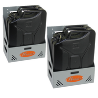 Vonnies Two Pack 20L Heavy Duty Grey Canopy/Trailer Mounted Single Jerry Can Holder for Water & Fuel Australian Made.