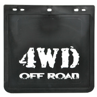 ROADSAFE - BLACK RUBBER MUDFLAP 4WD O/R 295 (W) X 285MM (DROP) 1PC