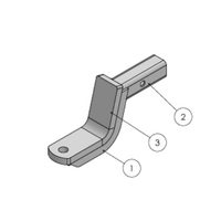 TAG Tow Ball Mount - 254mm Long, 13mm Drop, 50mm Square Hitch 