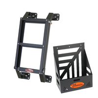 Vonnies Combo Pack Black Rear Folding Ladder and Single Jerry Can Holder for Canopy/Trailer/Caravan