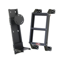 Vonnies Combo Pack Black Rear Folding Ladder and Rear Adjustable Wheel Holder for Canopy/Trailer/Caravan