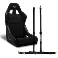 SAAS Seat and Harness Kit Fixed Back Mach II Black
