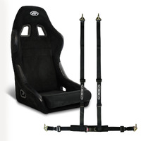 SAAS Seat and Harness Kit Fixed Back Mach II Black Suede