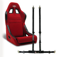 SAAS Seat and Harness Kit Fixed Back Mach II Red