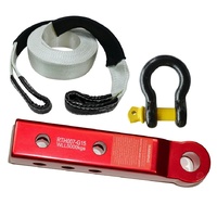 ROADSAFE - KIT - 4WD - ALUMINIUM RECOVERY TOW HITCH - 50MM - RED (EXTENDED) WITH SOFT SHACKLE
