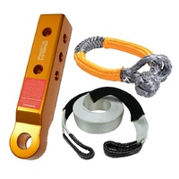 Roadsafe Extended Tow Hitch With Snatch Strap & Soft Shackle Kit Gold Color 