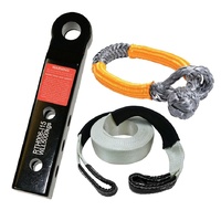 Roadsafe Extended Tow Hitch With Snatch Strap & Soft Shackle Kit Black Color 
