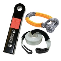 Roadsafe Extended Tow Hitch With Snatch Strap & Soft Shackle Kit Black Color