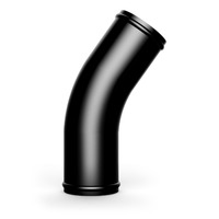 SAAS Aluminium Pipe 76mm ID x 45 Deg Black Anodised