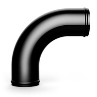 SAAS Aluminium Pipe 76mm ID x 90 Deg Black Anodised