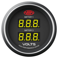 SAAS Dual Volt Digital Gauge 8v-18v 52mm Black Muscle Series