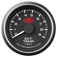 SAAS Exhaust Temp Gauge 0°-900° 52mm Black Muscle Series