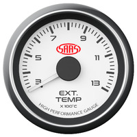 SAAS Exhaust Temp Gauge 300°-1300° 52mm White Muscle Series