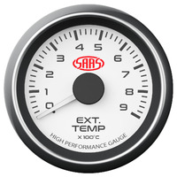 SAAS Exhaust Temp Gauge 0°-900° 52mm White Muscle Series